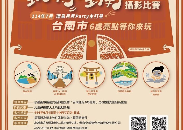 玩轉臺南 百樣精采攝影比賽 總獎金15萬元