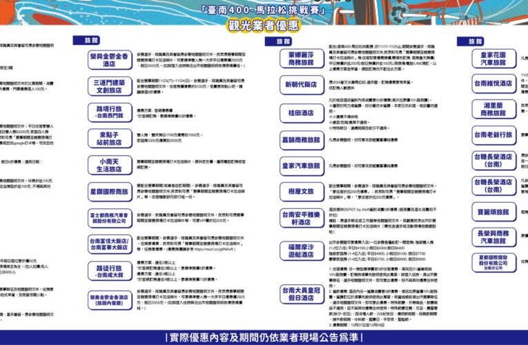 探古訪今 臺南400馬拉松挑戰賽引領跑者遍賞五營風光