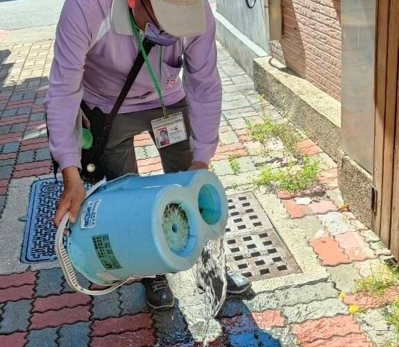 雨後積水是病媒蚊孳生大溫床，籲請所有市民共同落實孳清，對抗登革熱!
