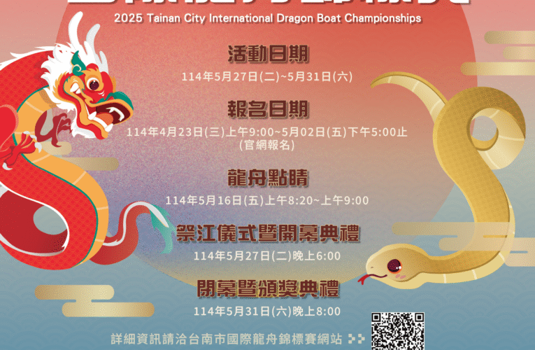 2025臺南國際龍舟錦標賽4月23日開放報名