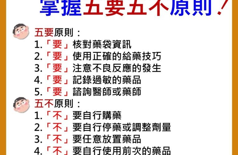 關愛小寶貝健康 兒童用藥安全 掌握五要、五不原則!