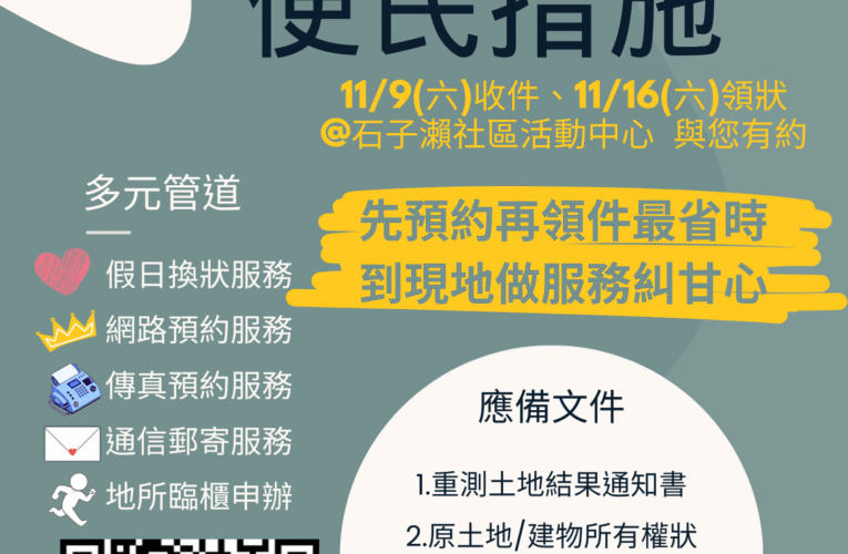 大內區地籍圖重測結果9月25日公告開跑 麻豆地政11月接力免費換狀服務