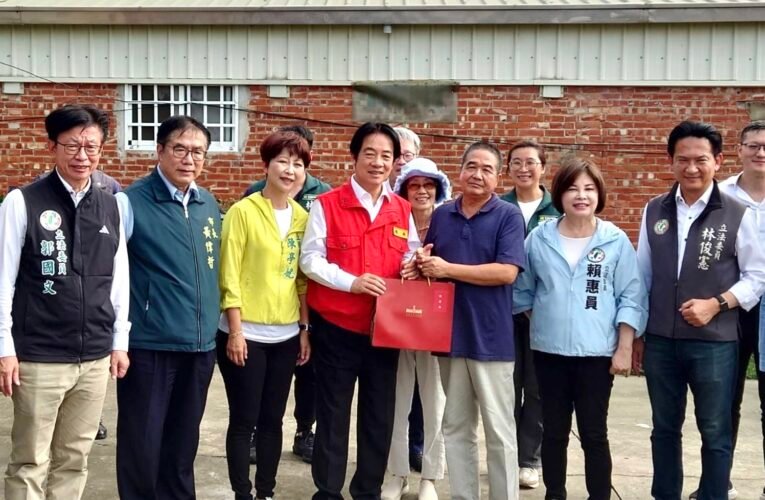 臺南市長黃偉哲陪同賴清德總統視察新營區災後復建情形