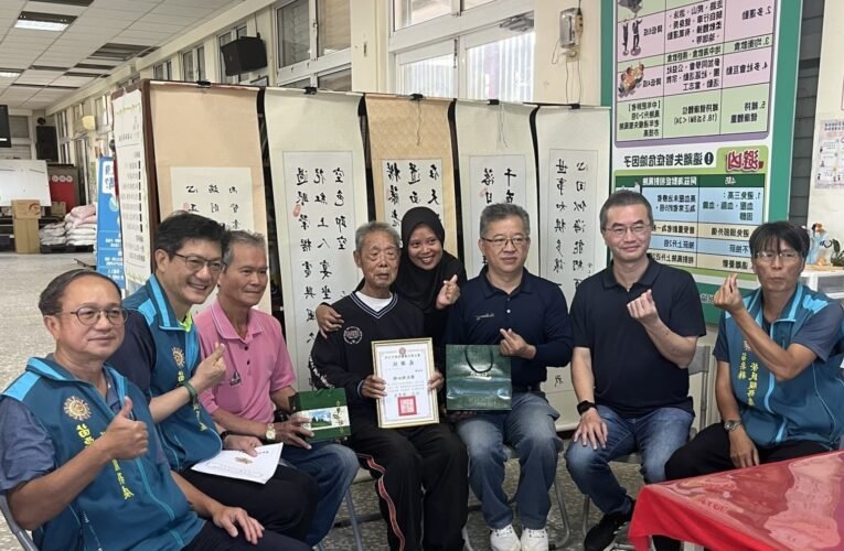 北榮新竹分院聯袂苗栗榮服處公館仁安社區關懷榮民書法家