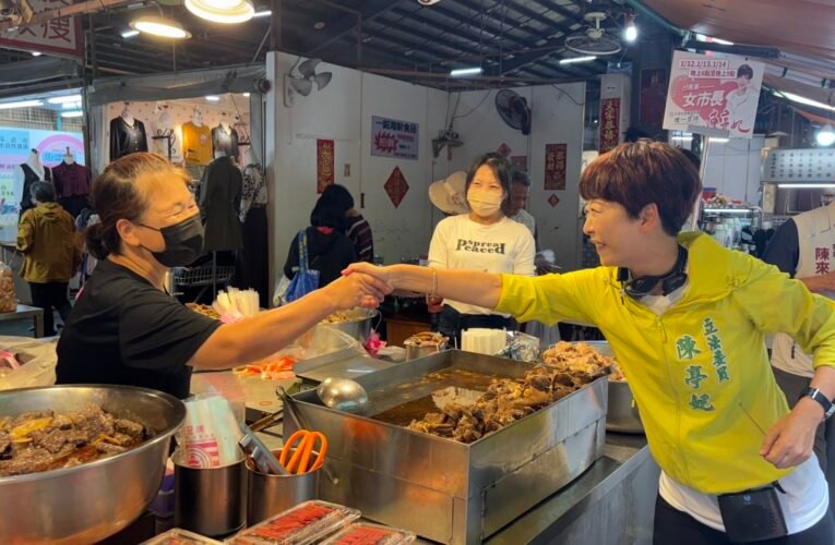 陳亭妃走入市場 呼籲姐姐妹妹站出來力挺台南第一位女市長