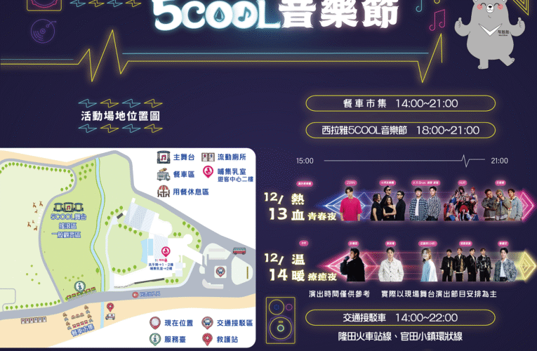 2025西拉雅5COOL音樂節 12月13日、14日登場